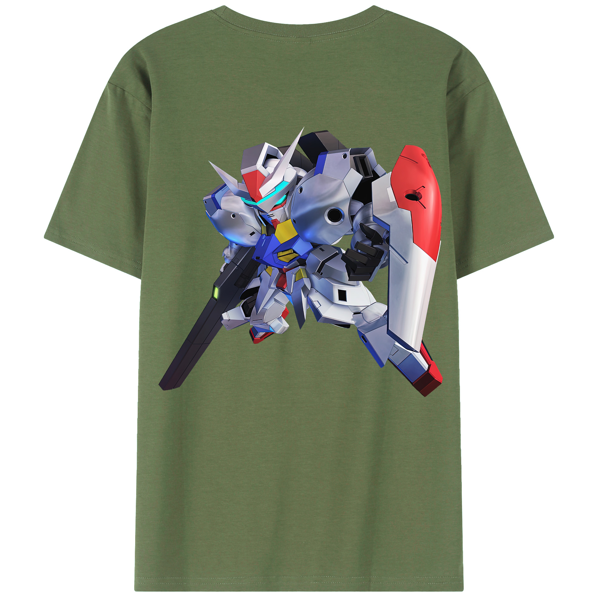 （画像用） 機動戦士ガンダム Mobile Suit Gundam 綿100％ メンズ半袖Tシャツ（バックプリント） 通気性